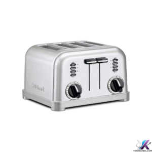 Cuisinart 4 Slice Compact Stainless Steel Toaster with Extra-Wide Slots for Bread, French Toast, Bagels & Pastries, Defrost & Reheat Functions, CPT-180P1, Brushed Stainless, Removable Crumb Tray