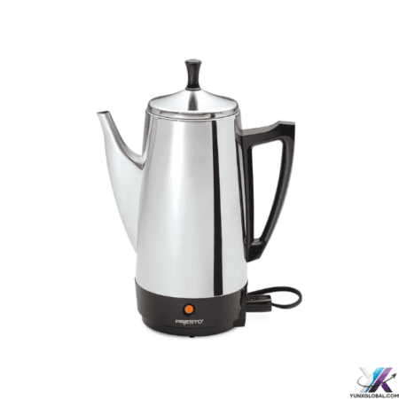 Presto 02811 Stainless Steel Electric Coffee Percolator - 12-Cups, Easy-Pour Spout, Stay-Cool Handle, Make 2-12 Cups