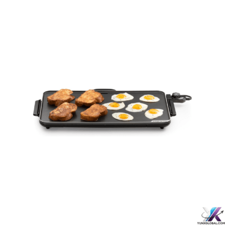 Presto 07072 22-Inch Extra Large Griddle, 22"x 13", Low Profile Design, Ceramic Nonstick, Black